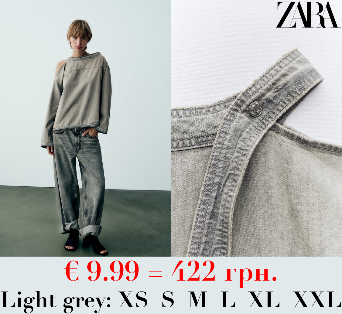 OFF-THE SHOULDER DENIM TOP