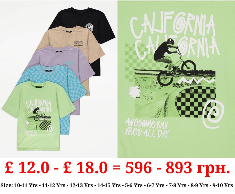 Skate Check Graphic T-Shirts 5 Pack