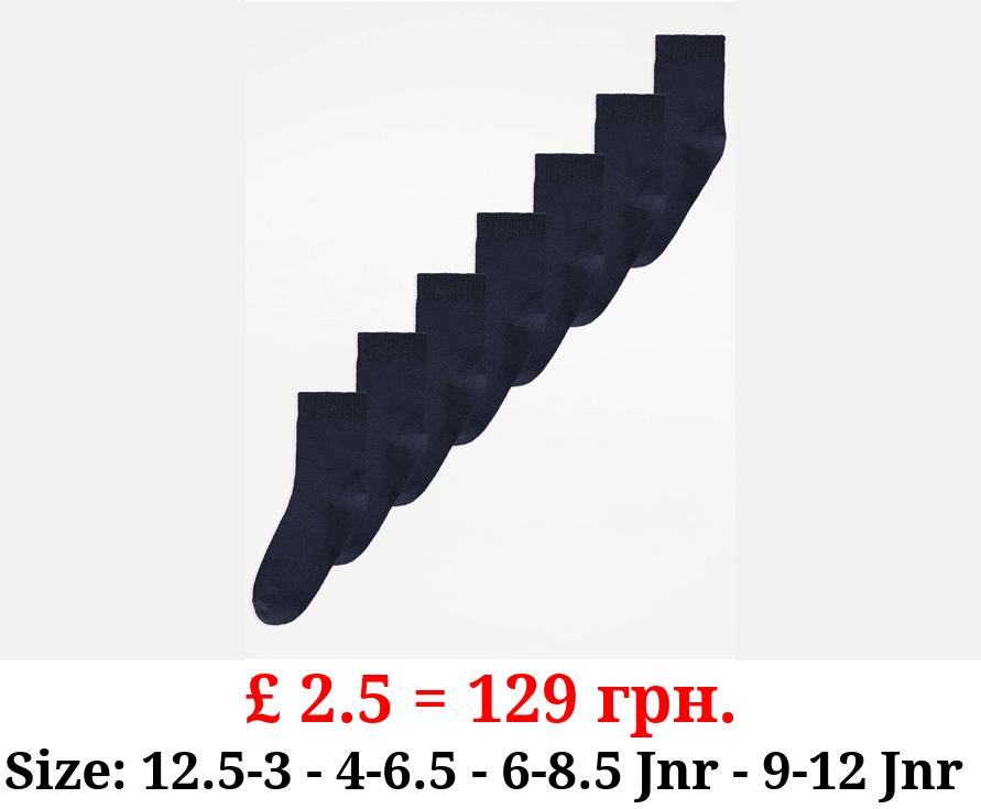 Navy Cotton Rich Ankle Socks 7 Pack