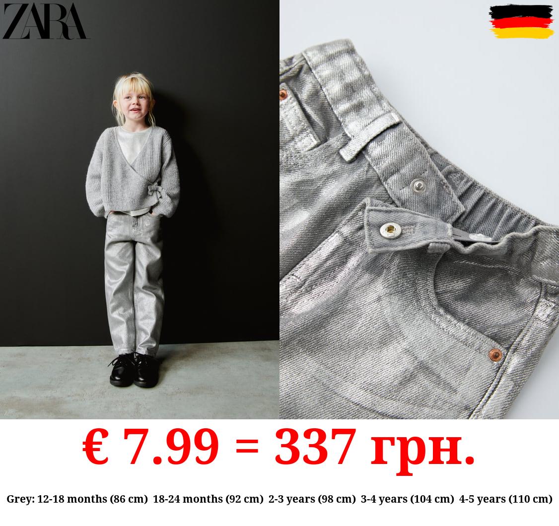 MOM-FIT TROUSERS WITH FOIL DETAIL