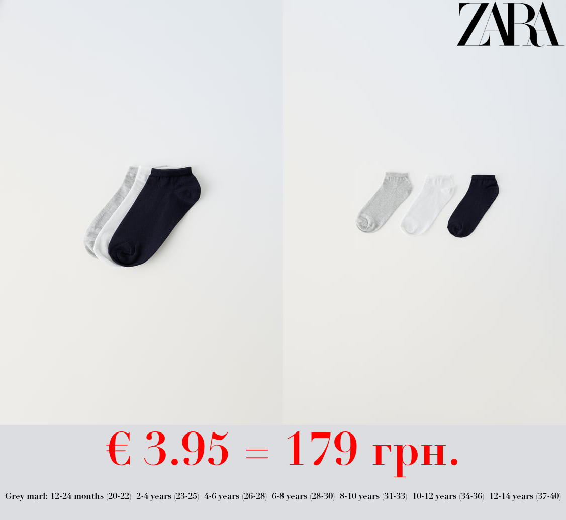 THREE-PACK OF BASIC ANKLE SOCKS