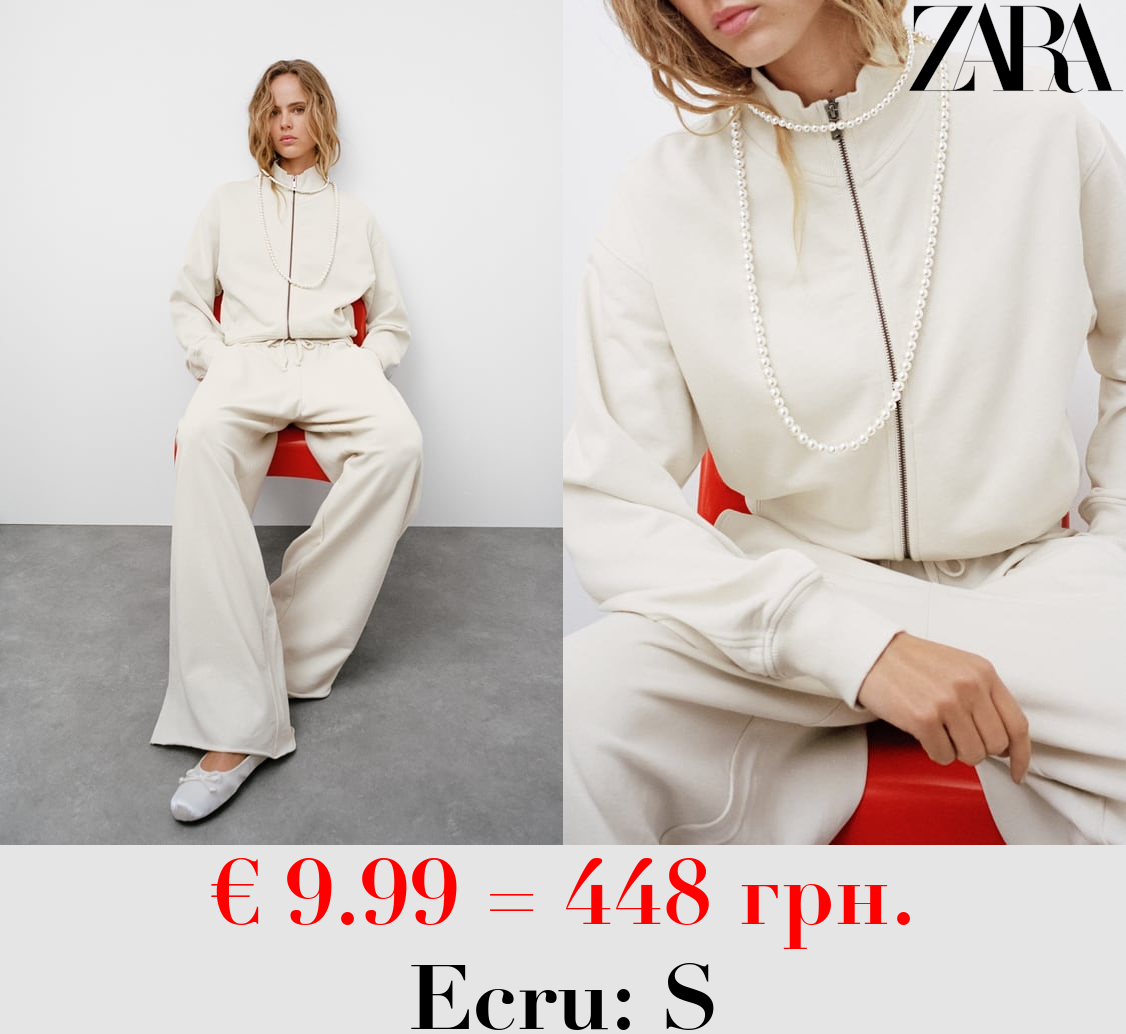 RIBBED SWEATSHIRT WITH ZIP