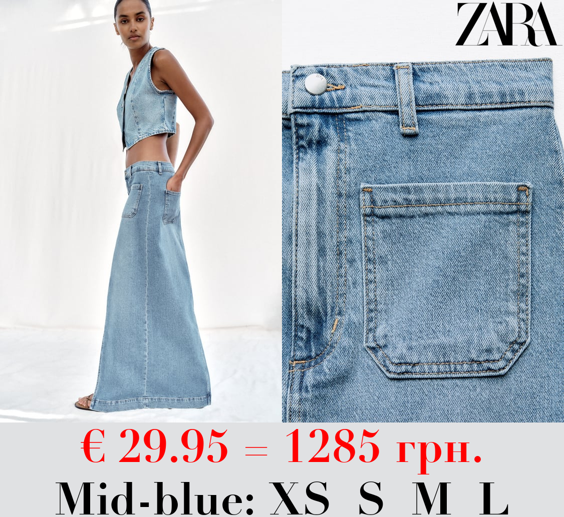 Z1975 LONG SKIRT WITH PATCH POCKETS