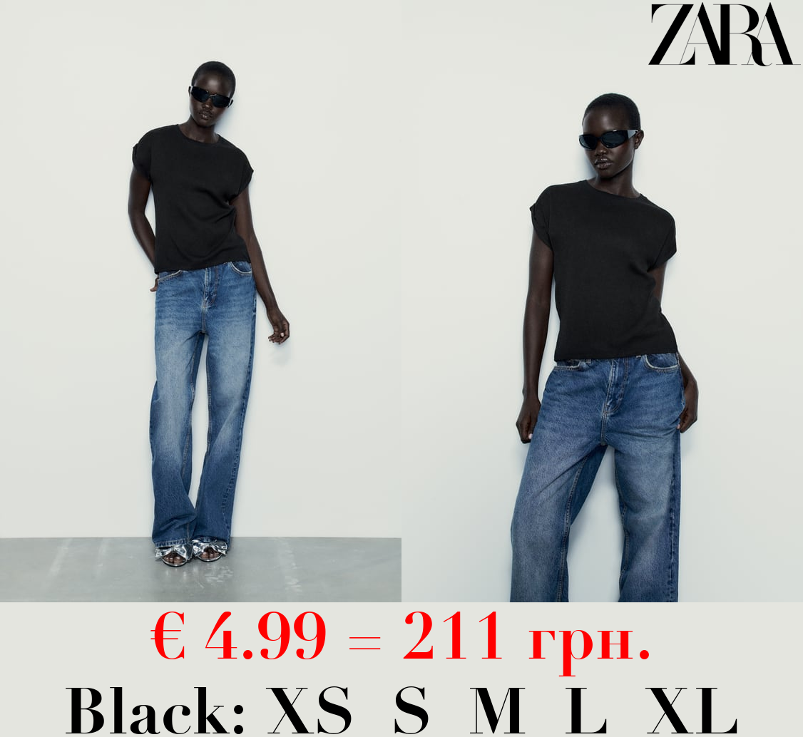 COTTON T-SHIRT WITH SLEEVE DETAIL