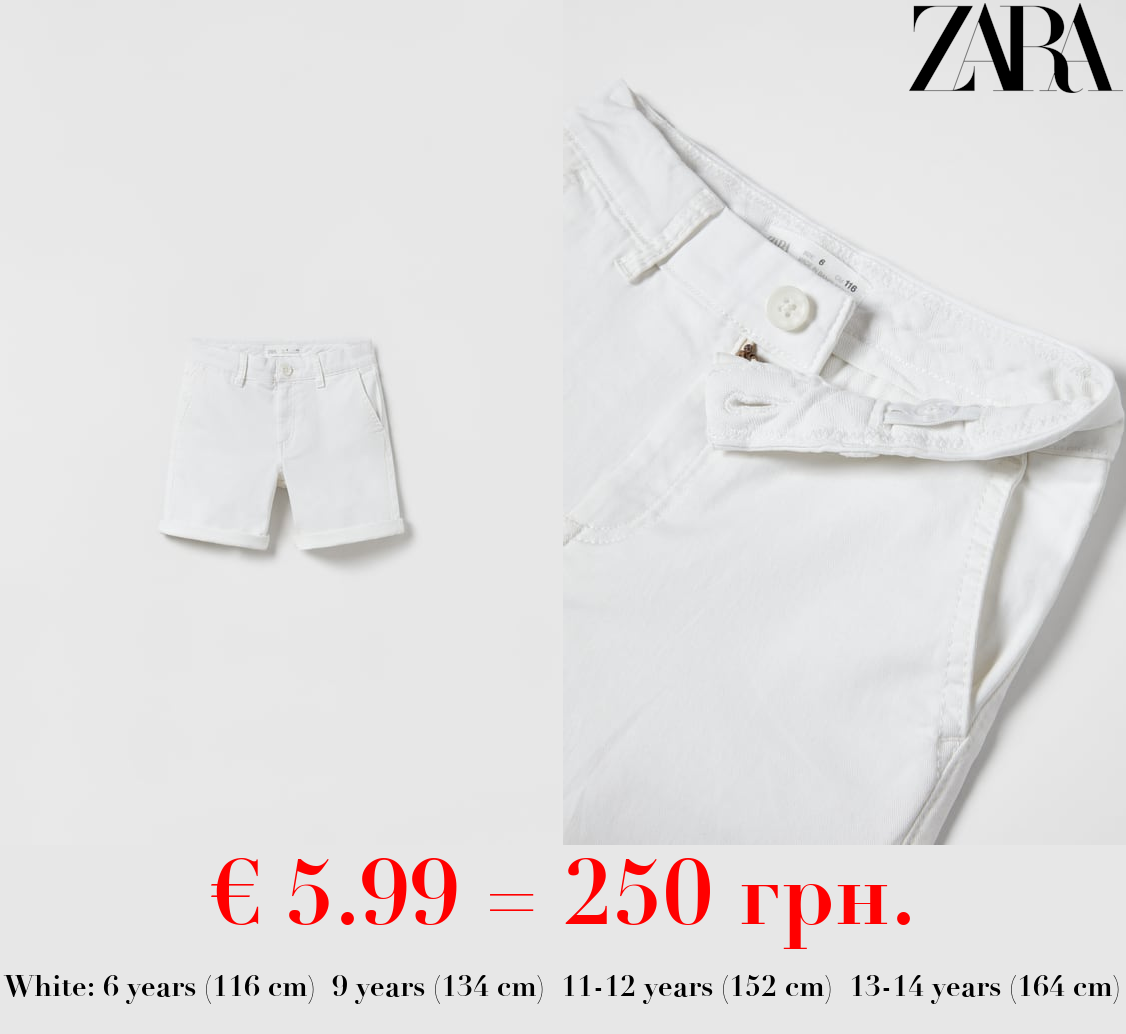 PLAIN CHINO BERMUDA SHORTS