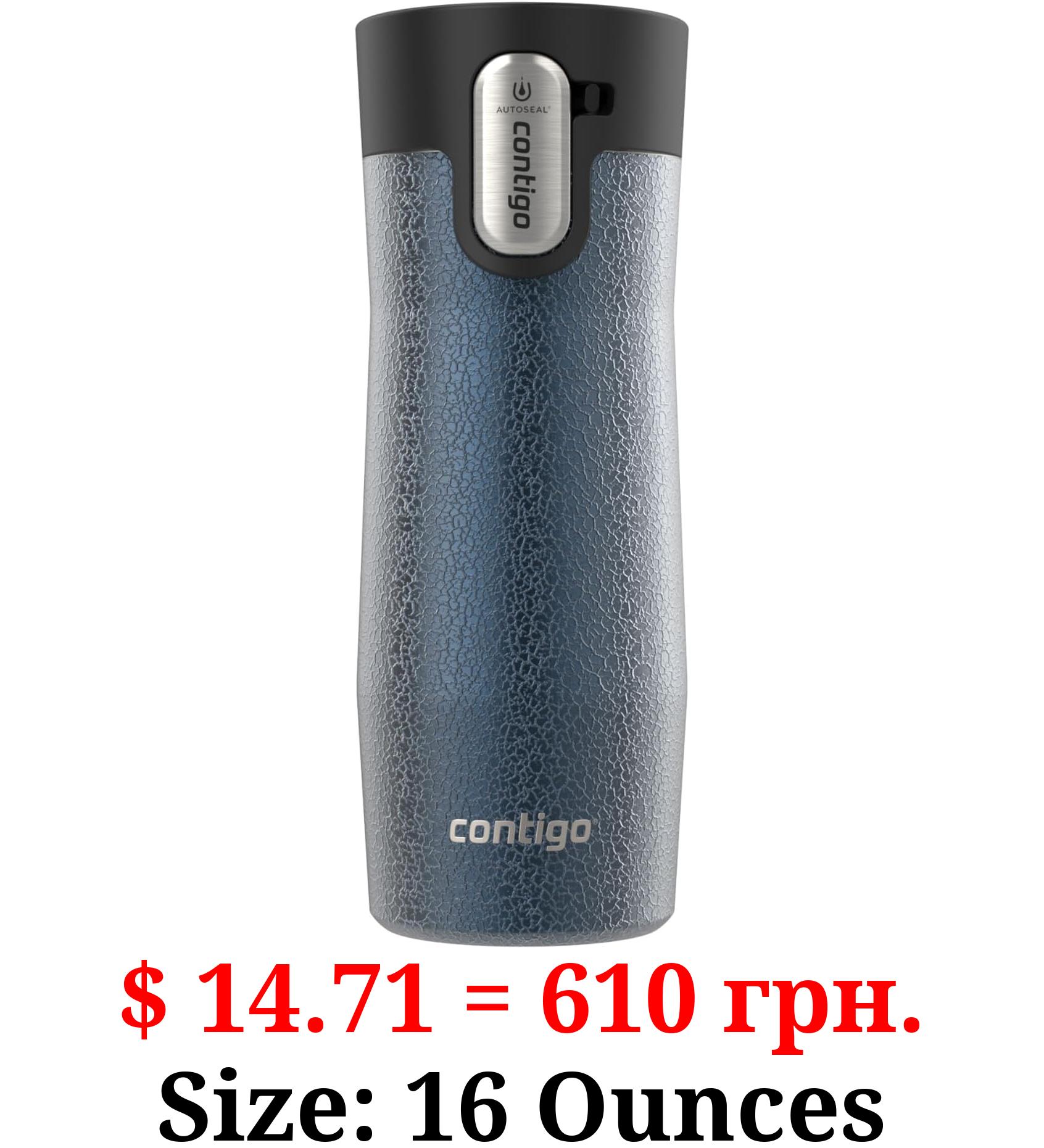Contigo® AUTOSEAL® West Loop Vacuum-Insulated Stainless Steel Travel Mug with Easy-Clean Lid, 16 oz, Crystal Blueberry