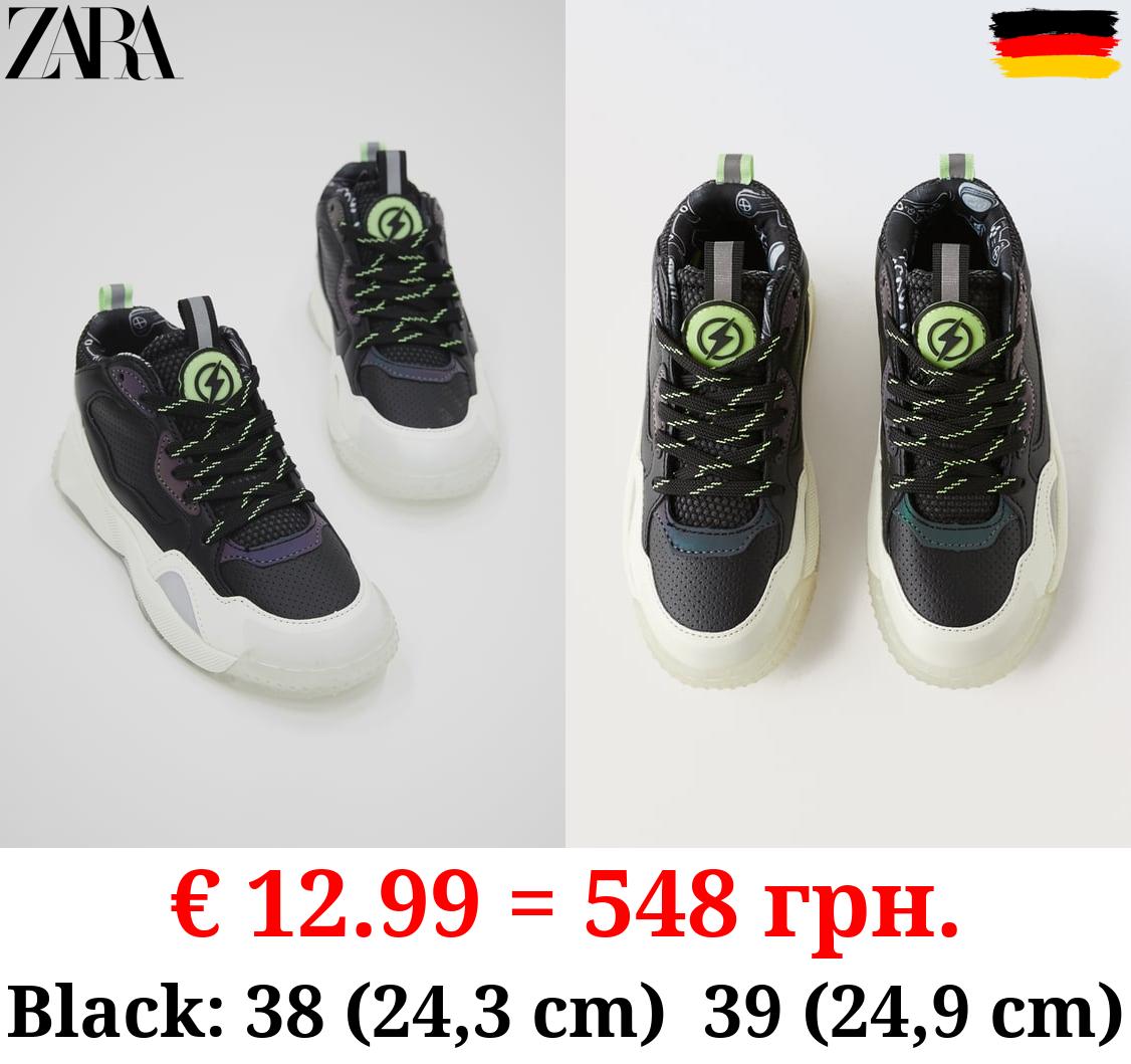 GLOW-IN-THE-DARK HIGH-TOP SNEAKERS