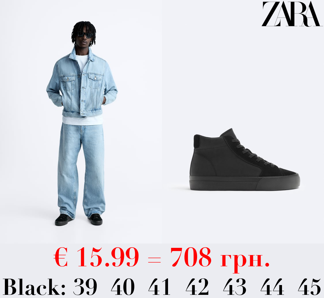 SPLIT SUEDE HIGH-TOP SNEAKERS