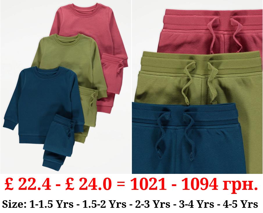 Sweatshirt and Joggers Outfit 3 Pack