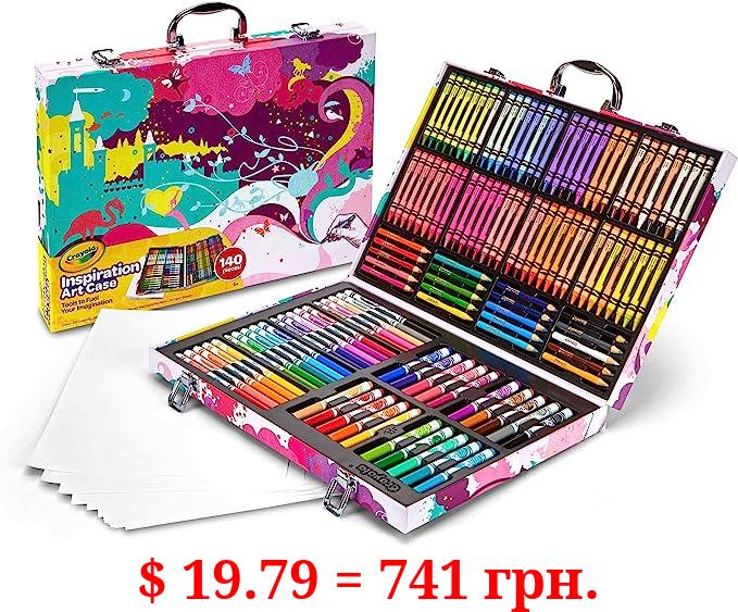 Crayola Inspiration Art Case Coloring Set - Pink (140 Count), Art Set For Kids, Kids Drawing Kit, School Supplies for Girls & Boys [Amazon Exclusive]