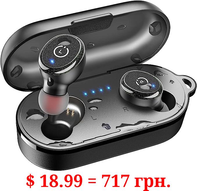 TOZO T10 Bluetooth 5.3 Wireless Earbuds with Wireless Charging Case IPX8 Waterproof Stereo Headphones in Ear Built in Mic Headset Premium Sound with Deep Bass for Sport Black