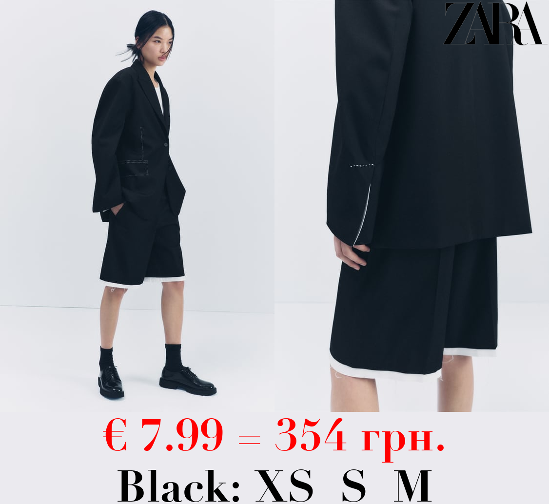 POPLIN BERMUDA SHORTS WITH TOPSTITCHING