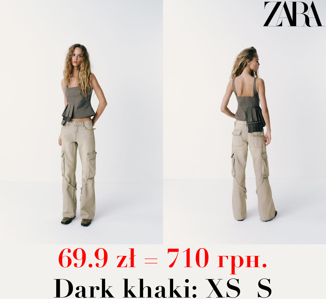 GABARDINE TOP WITH RUFFLES