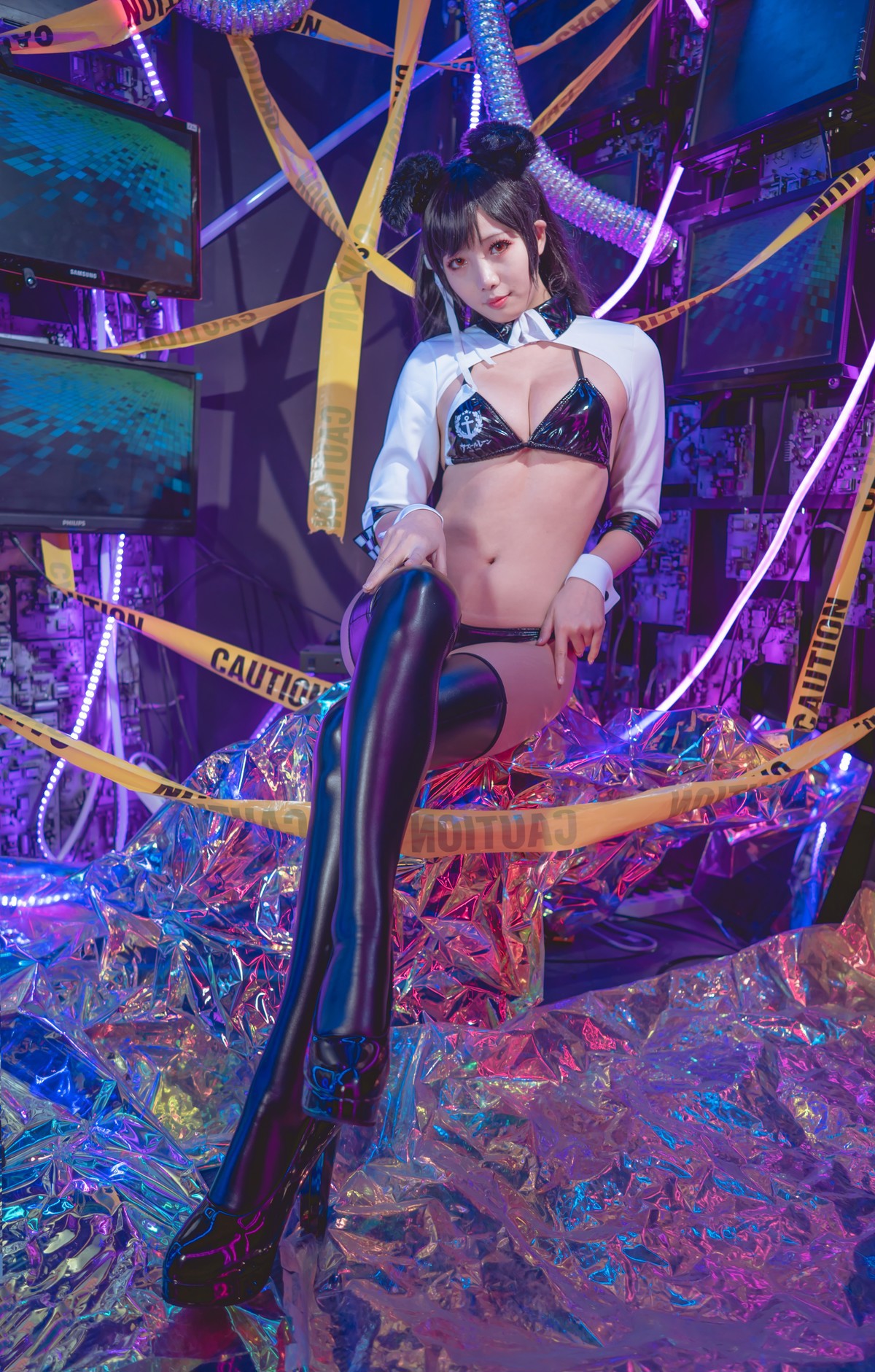 Cosplay 墨玉 爱宕机车服 46