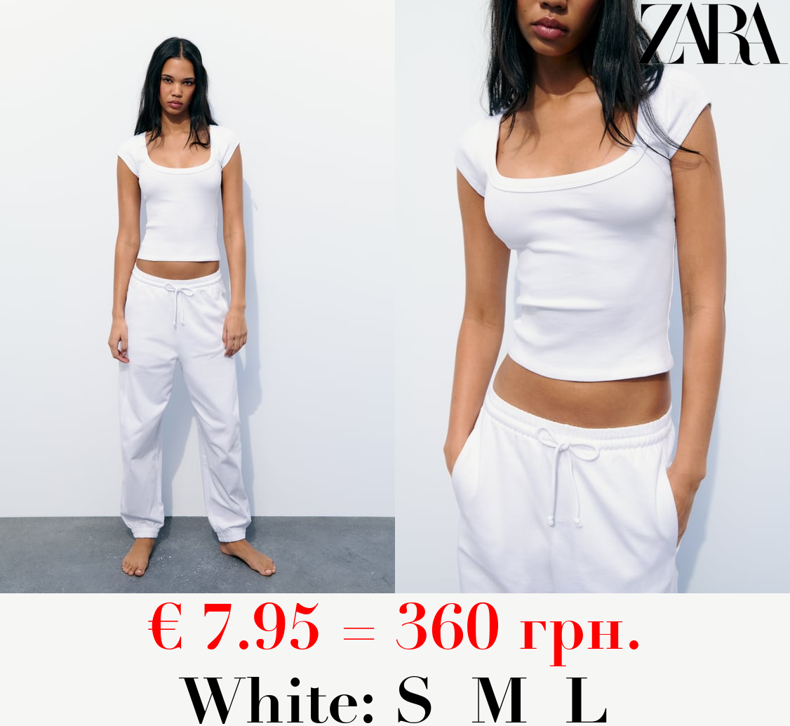 RIBBED ROUND NECK T-SHIRT