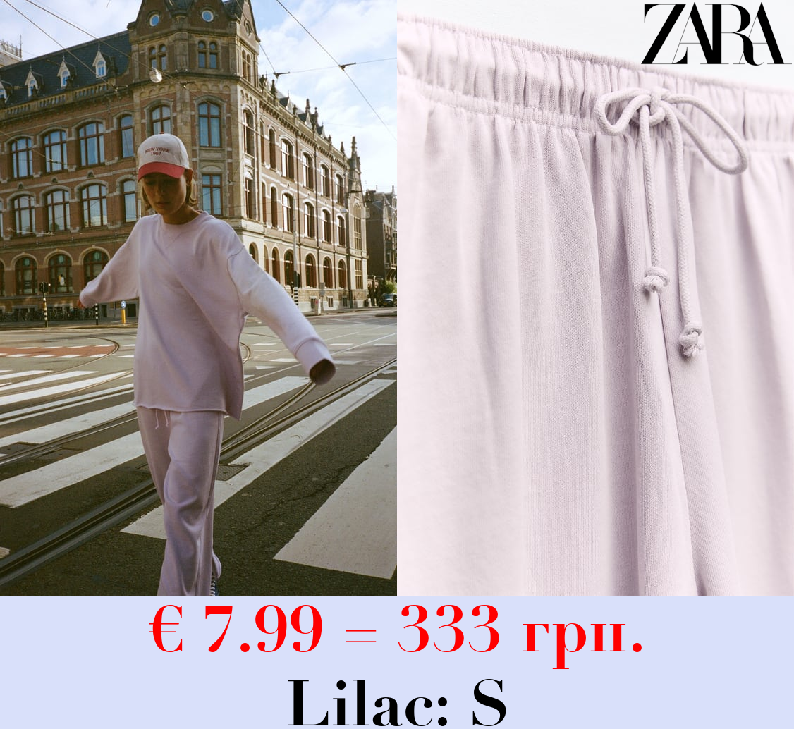 FADED-EFFECT PLUSH TROUSERS