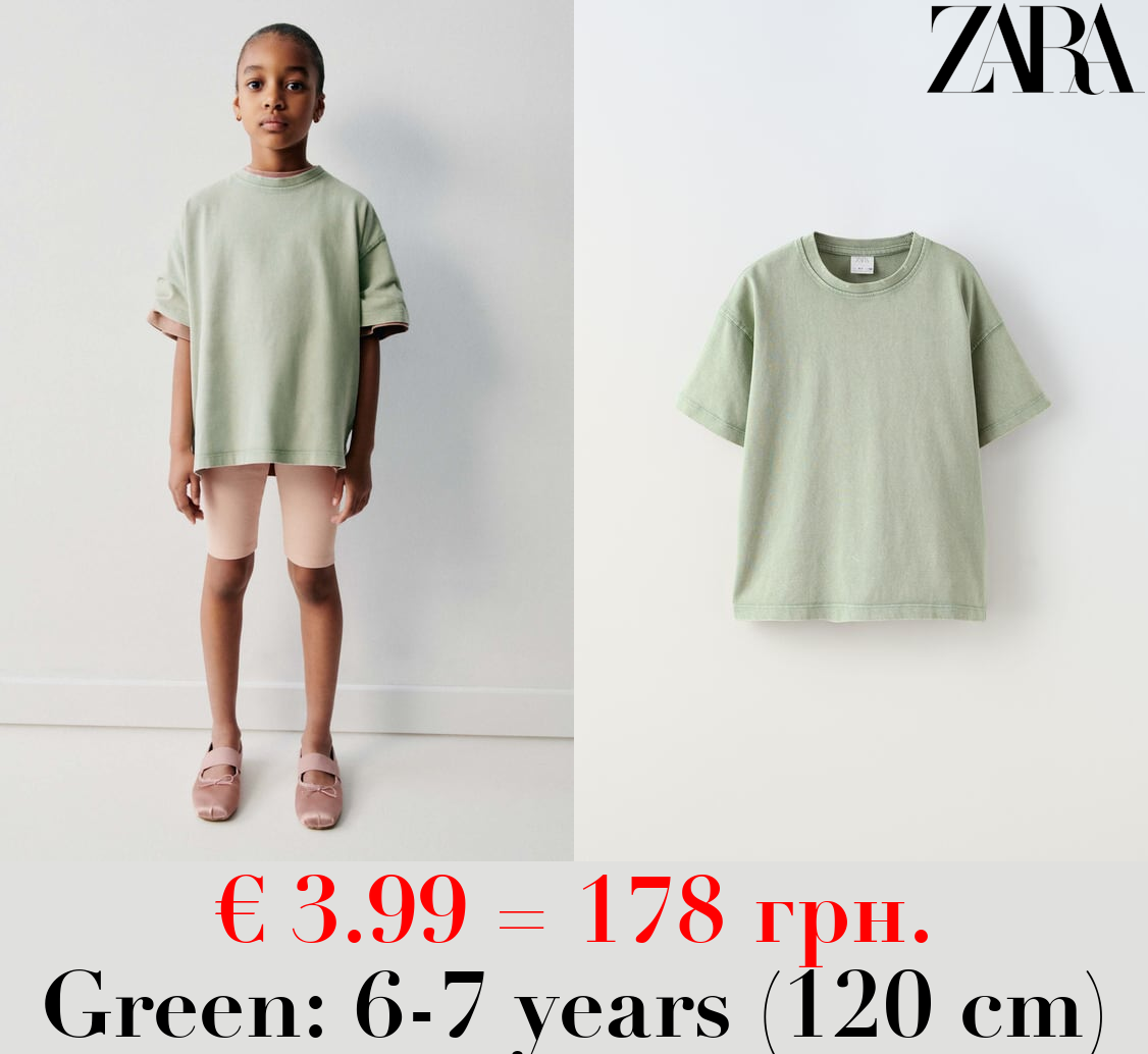 FADED-EFFECT HEAVY WEIGHT T-SHIRT