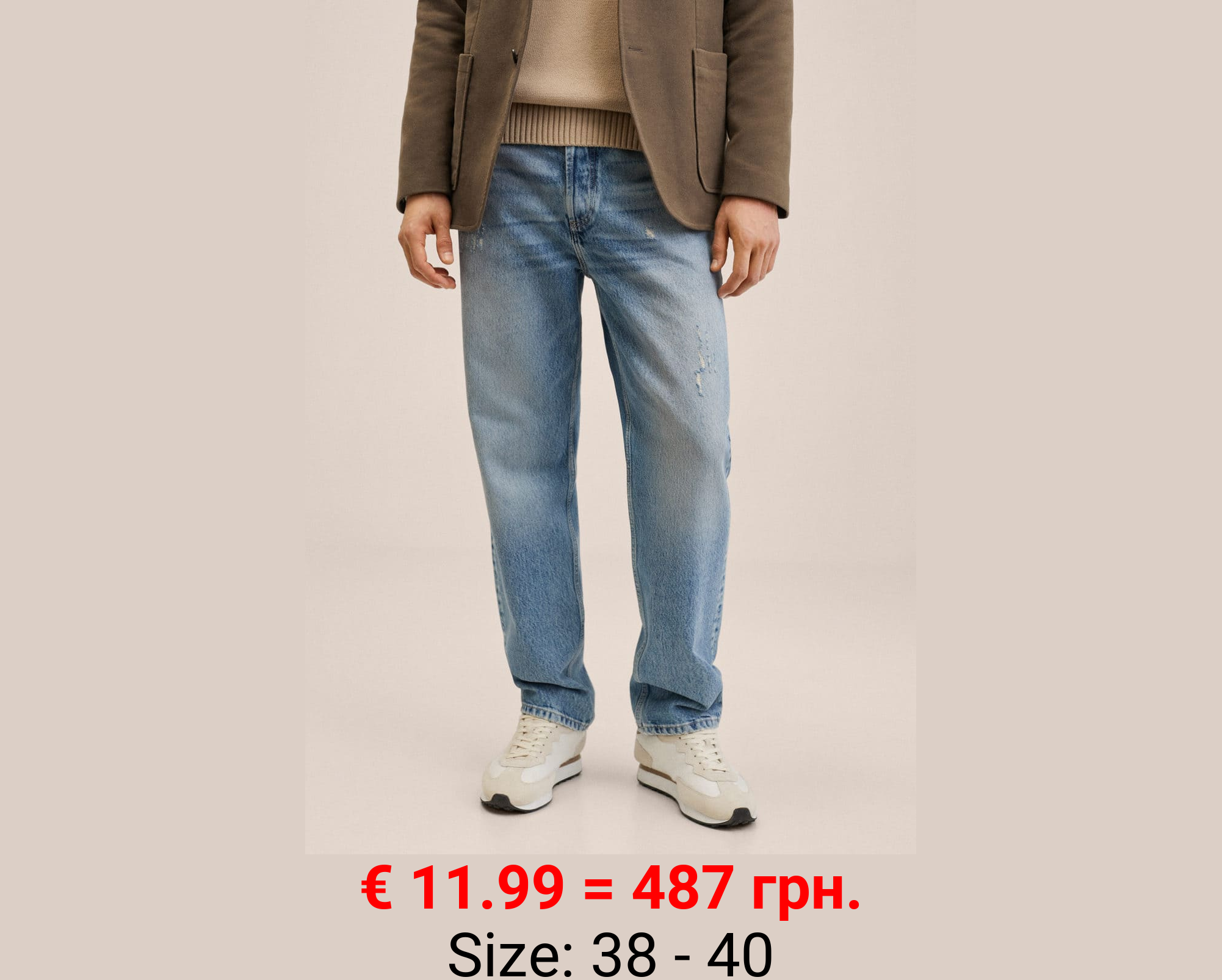 Jeans straight-fit rotos 