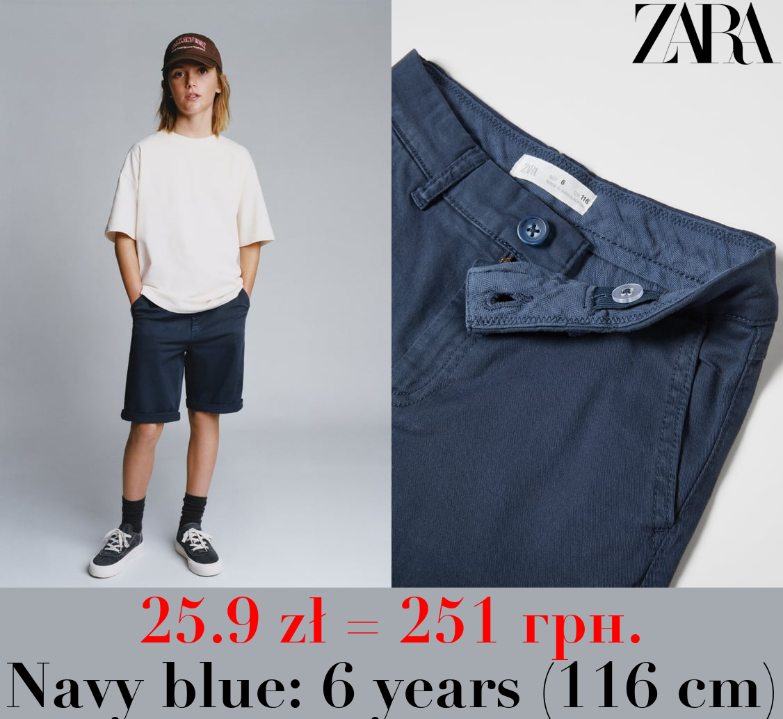 PLAIN CHINO BERMUDA SHORTS