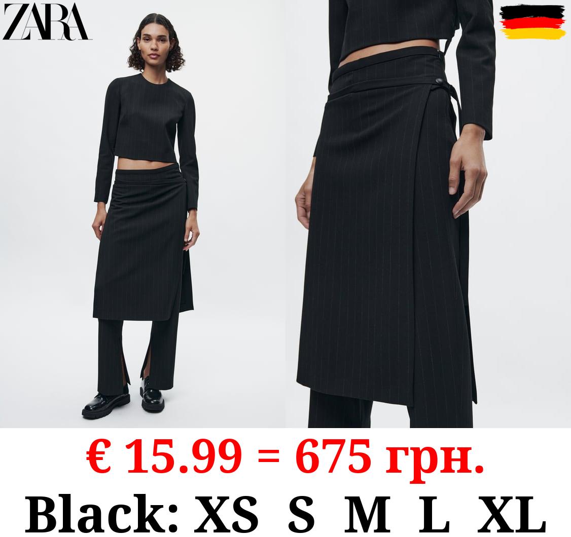 ZW COLLECTION PINSTRIPE PAREO SKIRT OVER TROUSERS