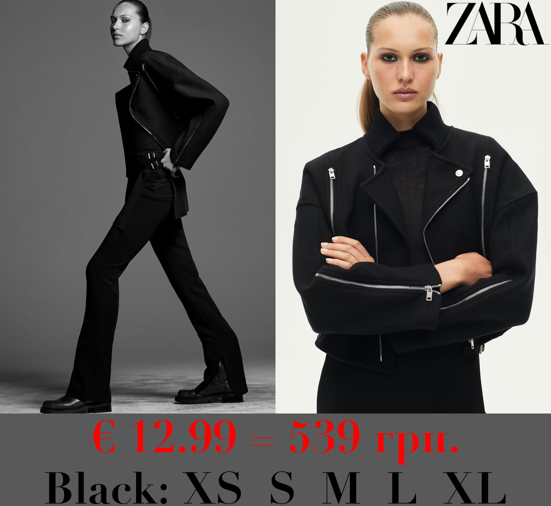 ZW COLLECTION MANTECO WOOL BIKER JACKET