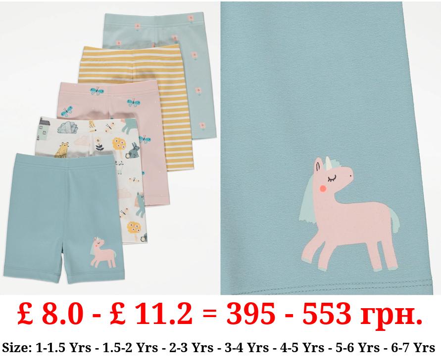 Unicorn Flower Cycling Shorts 5 Pack