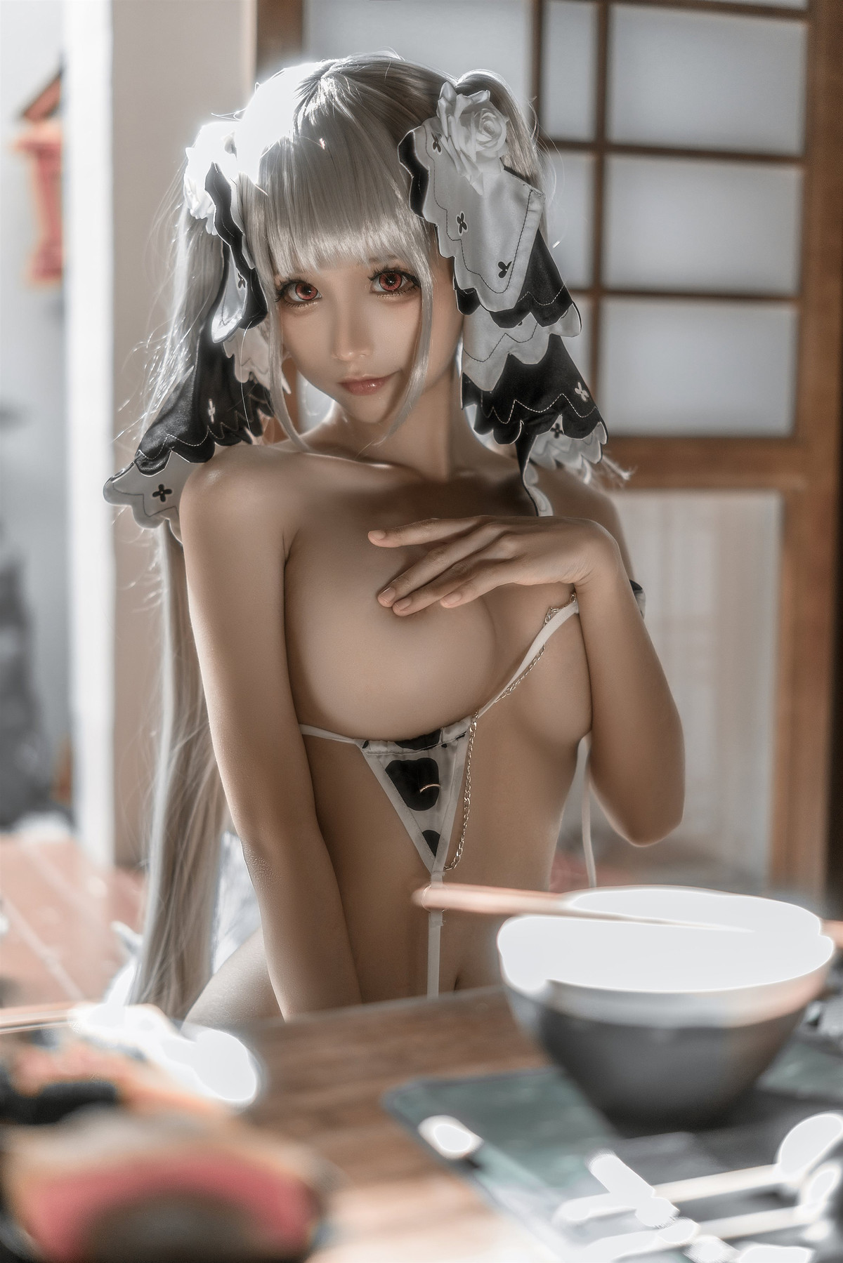 蠢沫沫 Cosplay 可畏婚纱绅士版 33