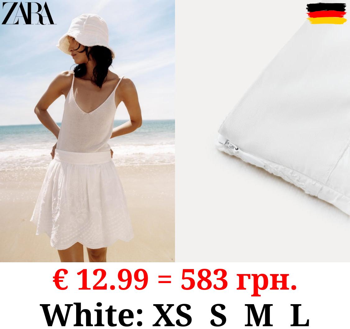 ZW COLLECTION EMBROIDERED MINI SKIRT
