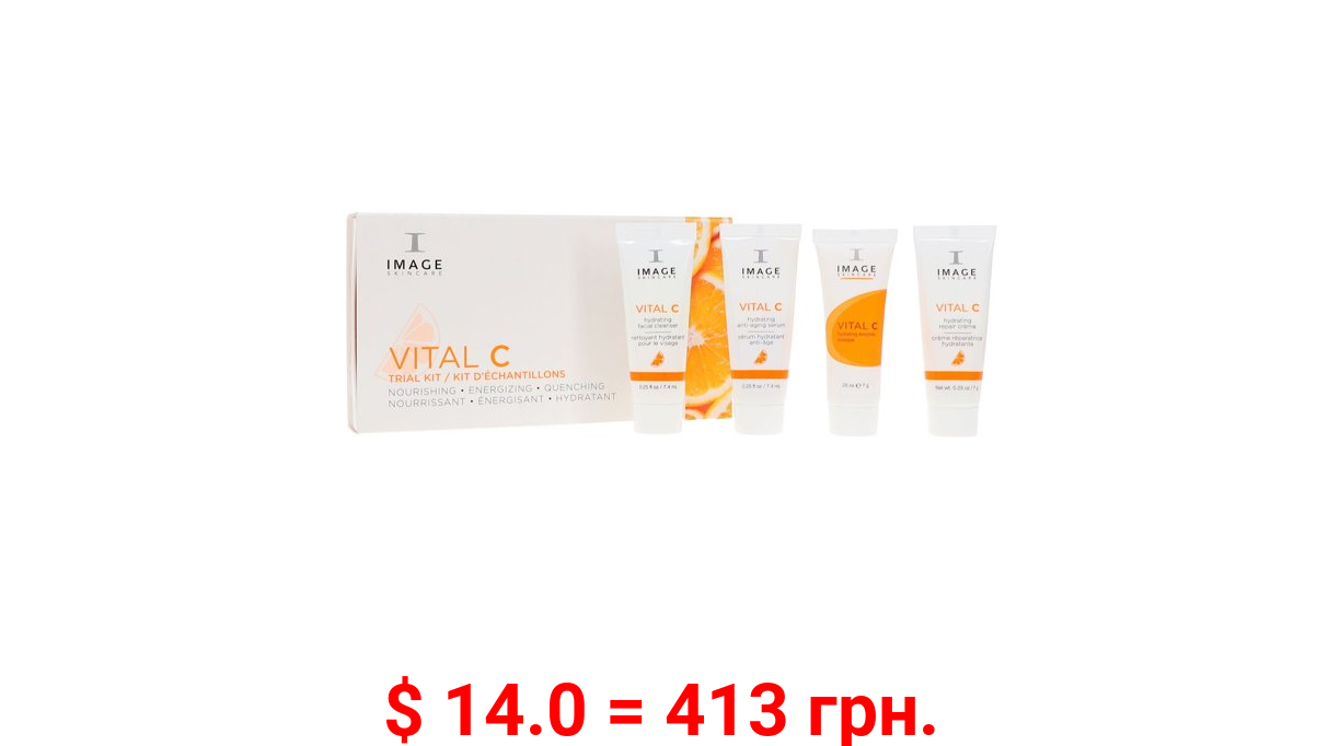 Image Skincare Vital C Kit: Hydrating Facial Cleanser 7.4ml + Hydrating Anti-Aging Serum 7.4ml + Hydrating Enzyme Masque 7g + Hydrating Repair Creme 7g