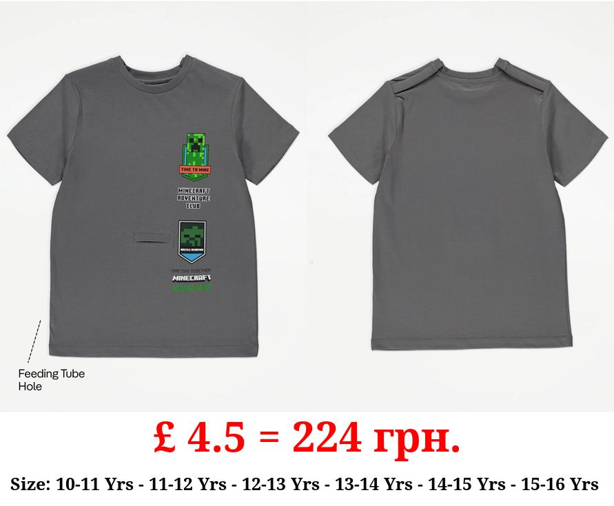 Easy On Adaptive Minecraft Grey T-Shirt