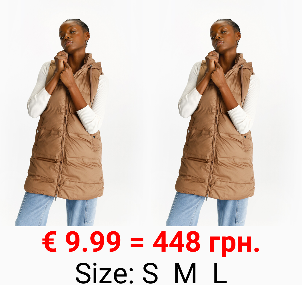 Long puffer gilet