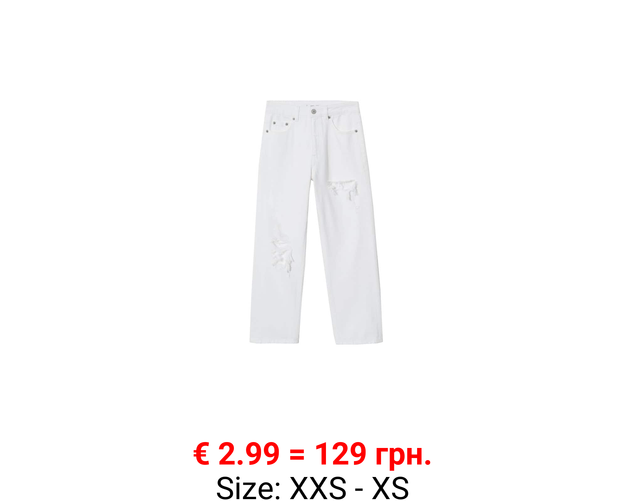 Jeans straight-fit rotos decorativos