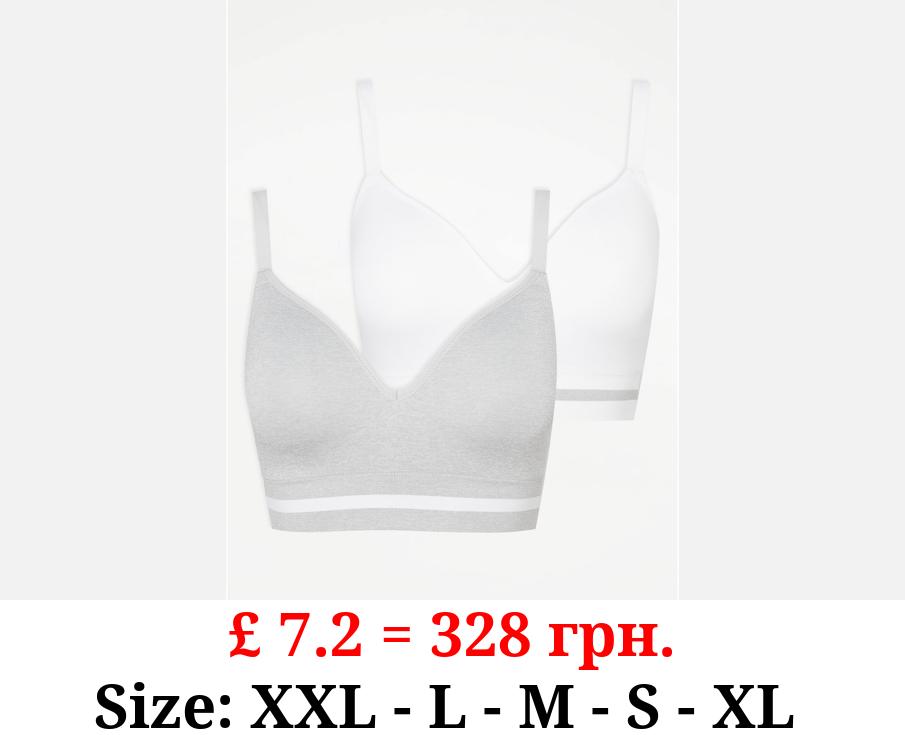 DD+ Striped Non Wired Comfort Bras 2 Pack