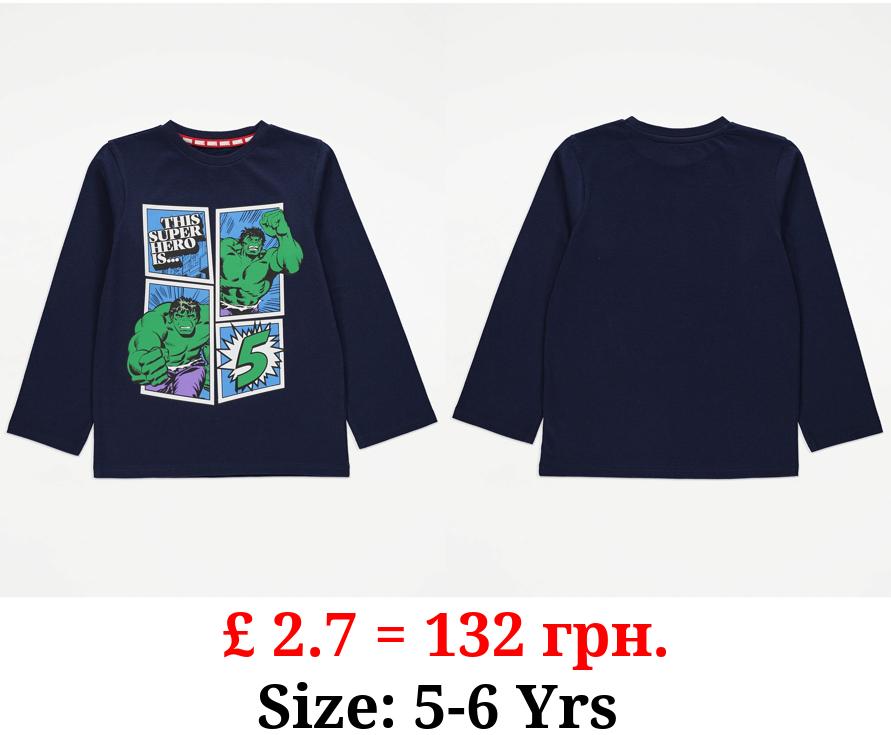 Marvel The Hulk Age 5 Birthday Long Sleeve Top