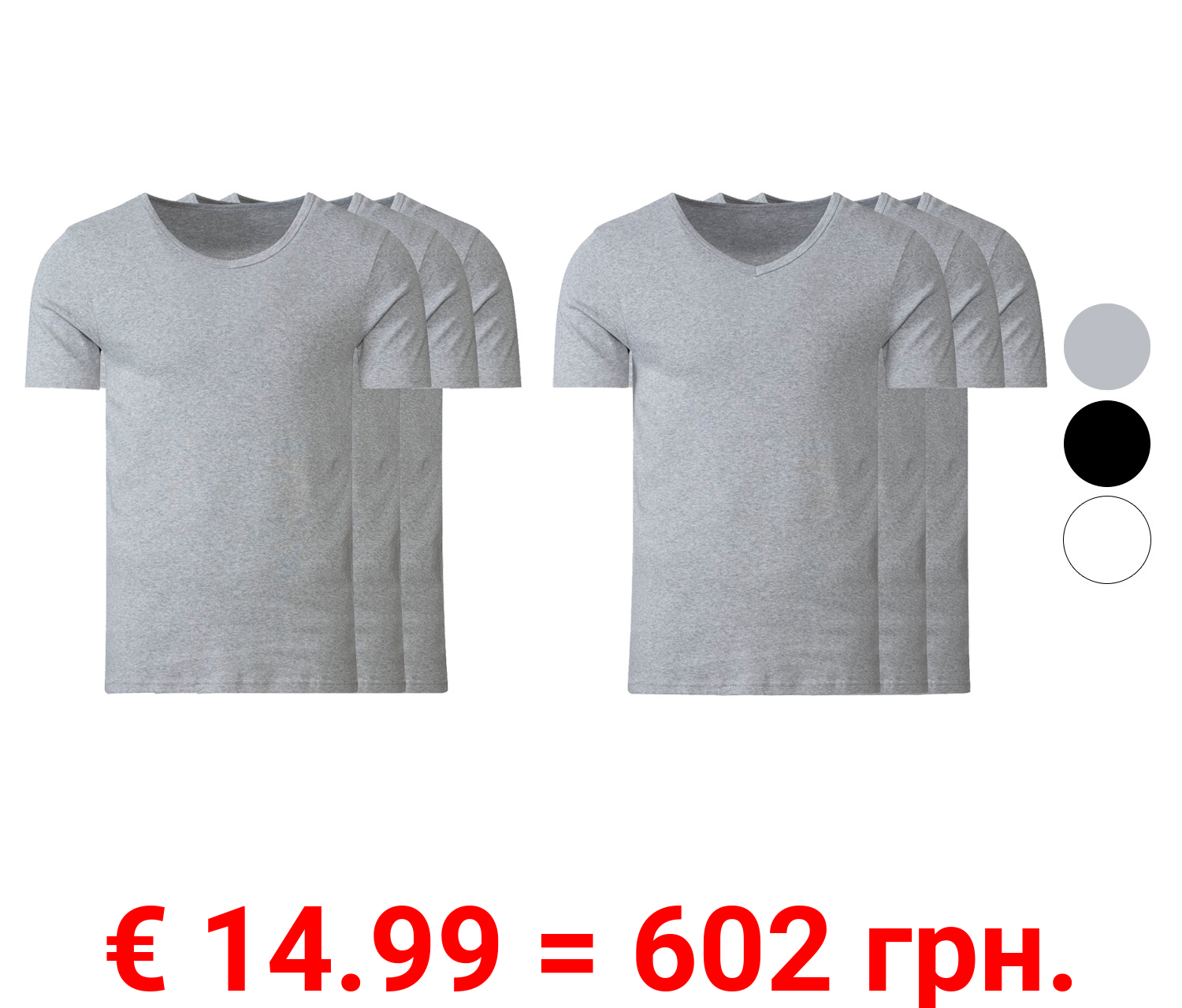 LIVERGY® Herren Feinripp-Unterhemden, 3 Stück, reine Baumwolle