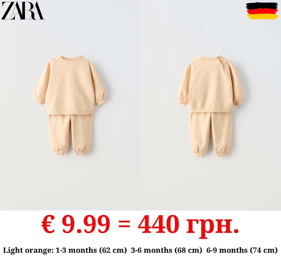 PLAIN PLUSH SWEATSHIRT AND TROUSERS CO-ORD