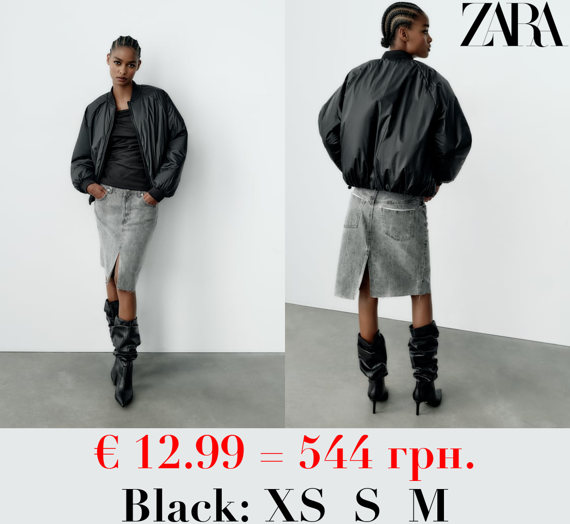 COATED OVERSIZE PADDED BOMBER JACKET