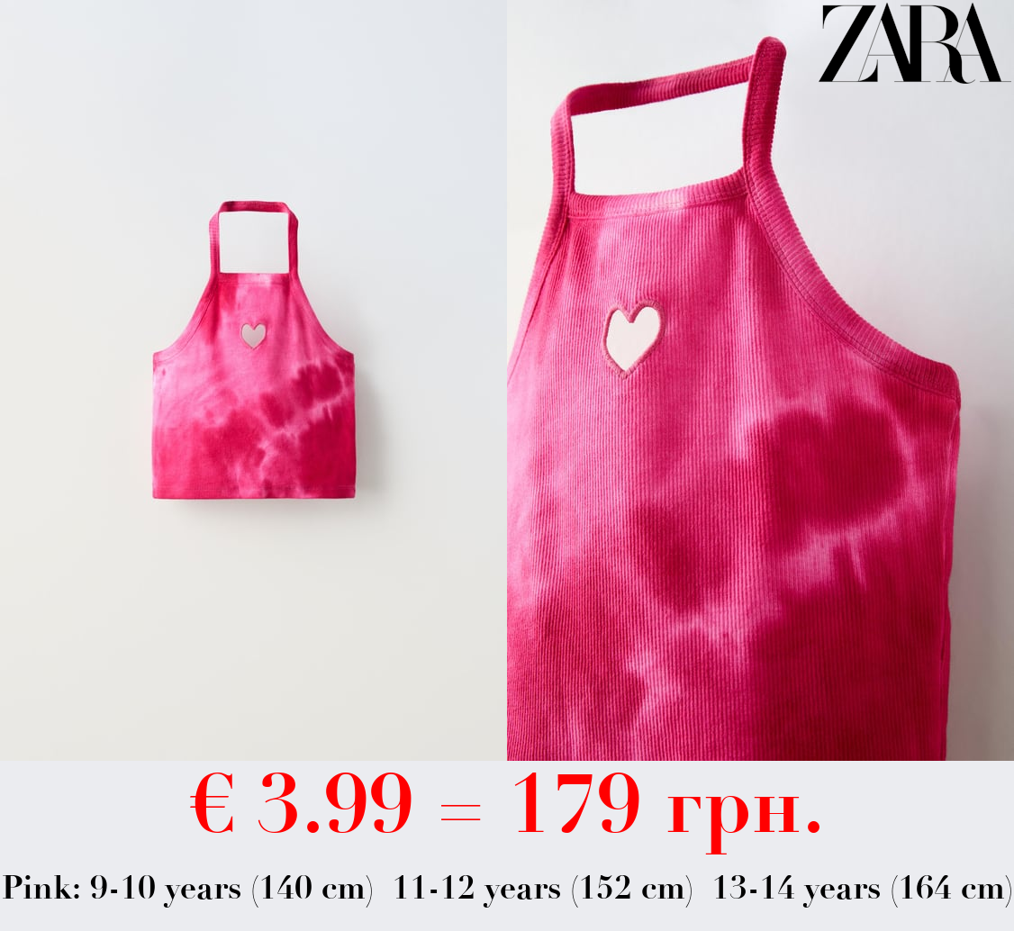 TIE-DYE TOP WITH CUT-OUT DETAIL