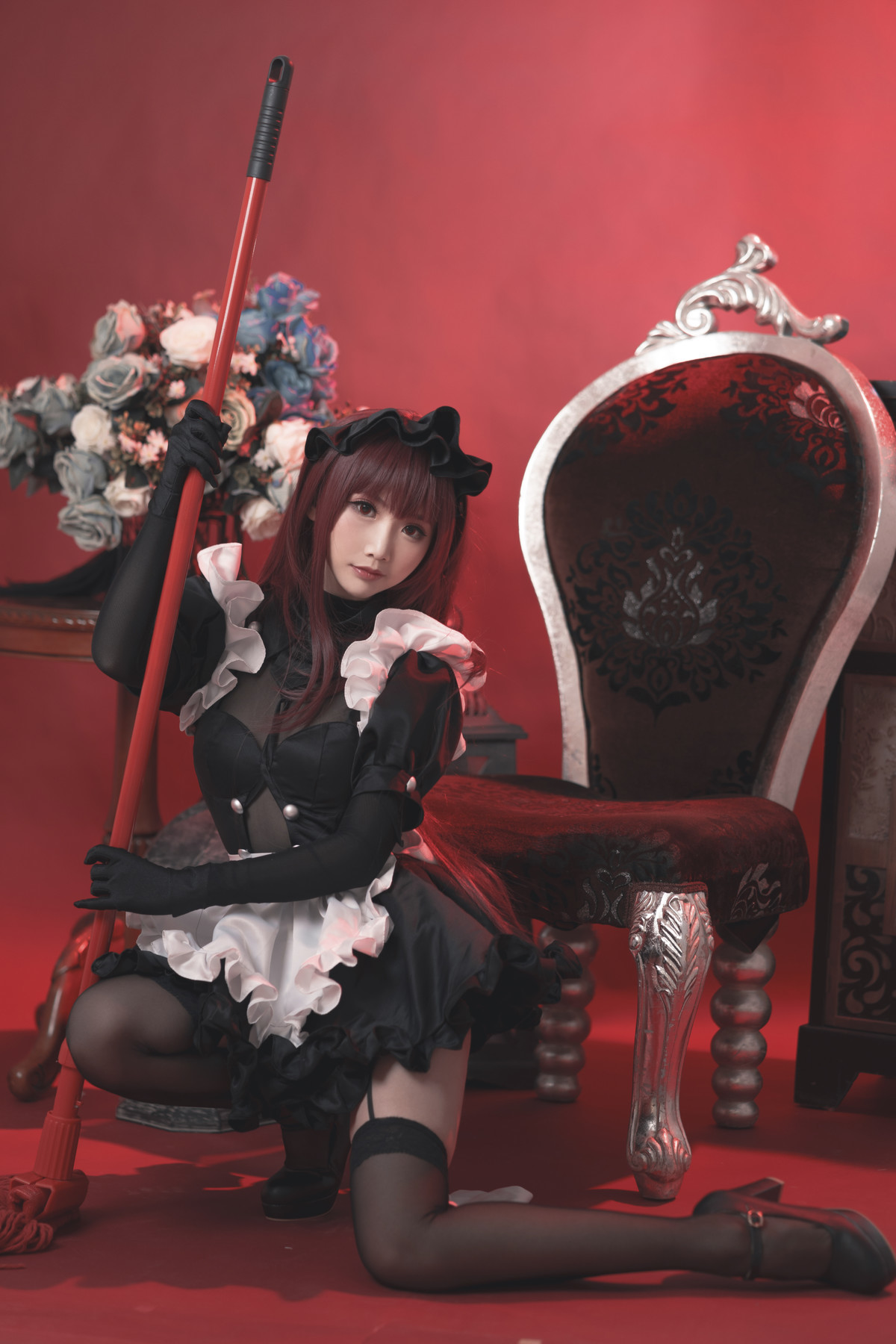 Cosplay 面饼仙儿 夕暮 斯卡哈女仆 26