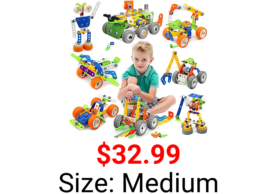 175 Pieces STEM Toys Kit Building Toy for Kids Building Blocks Learning Set for Age 4 5 6 7 8 9 10Year Old Boy Girl Best Kids Toy Creative Game Fun Activity Superior Gift for Your Kid