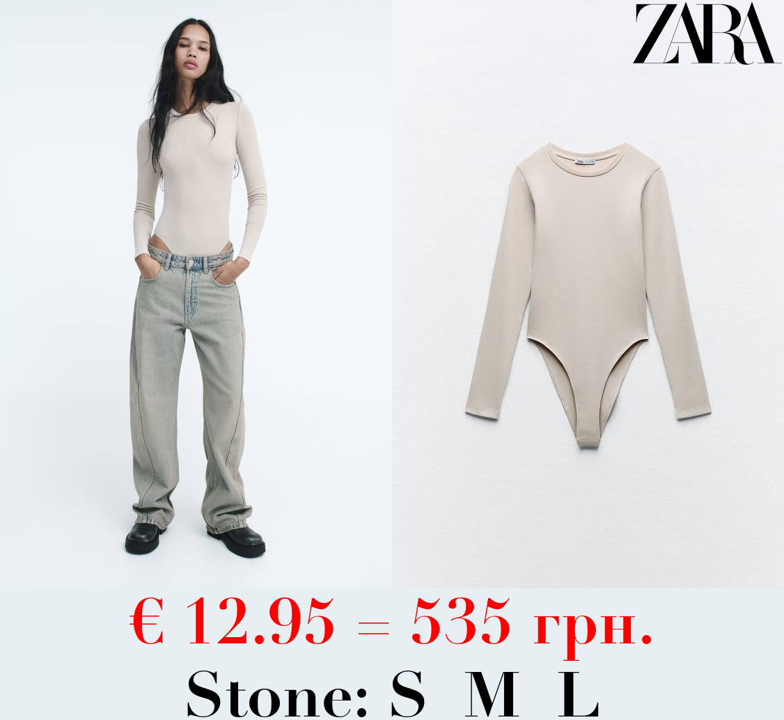 MODAL BODYSUIT WITH LONG SLEEVES