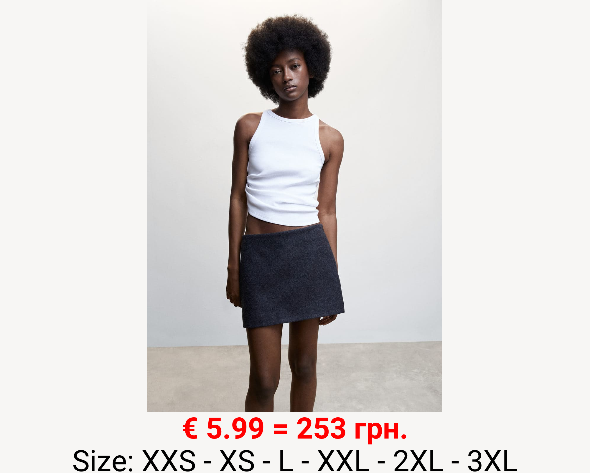 Top canalé algodón