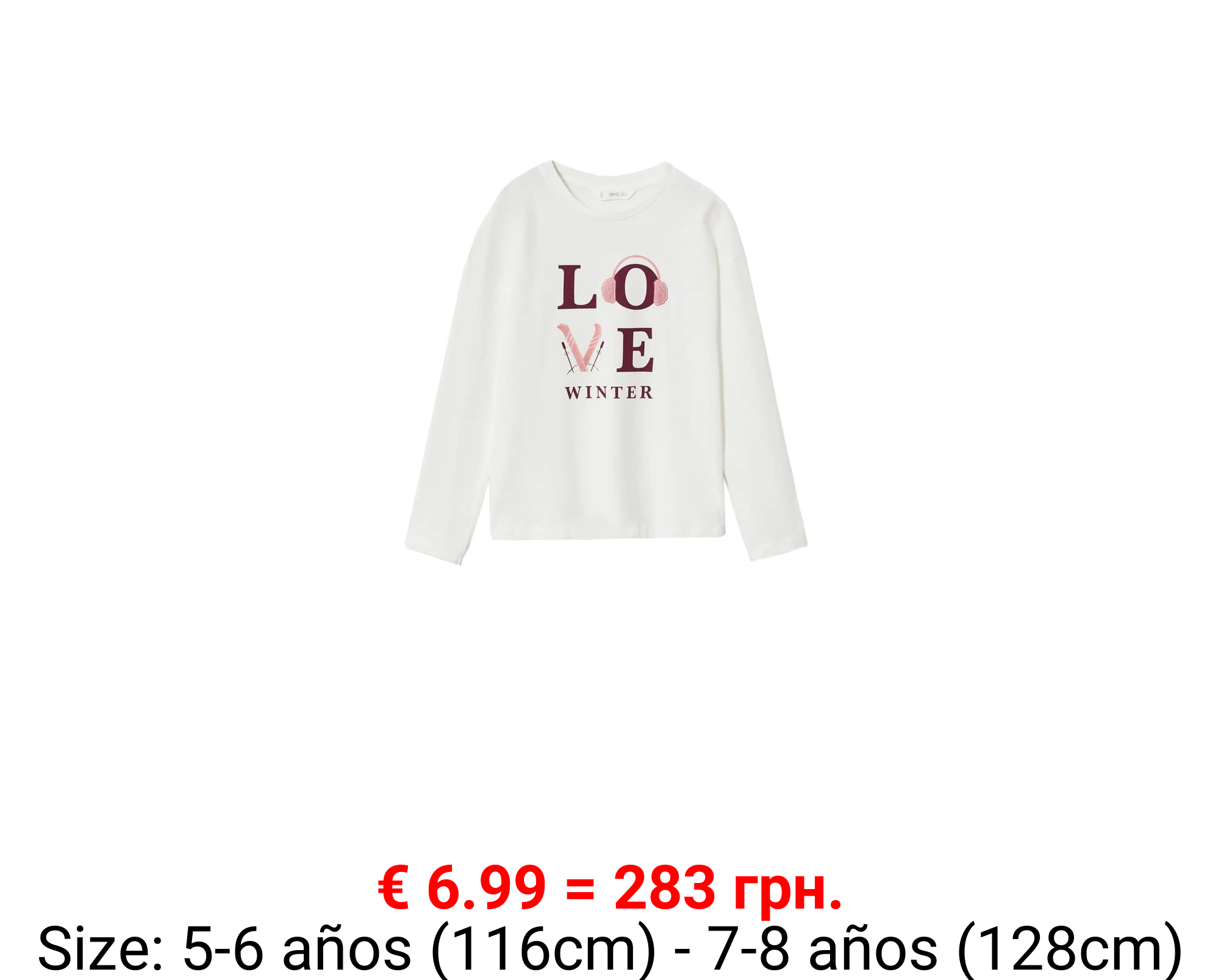 Camiseta manga larga estampada