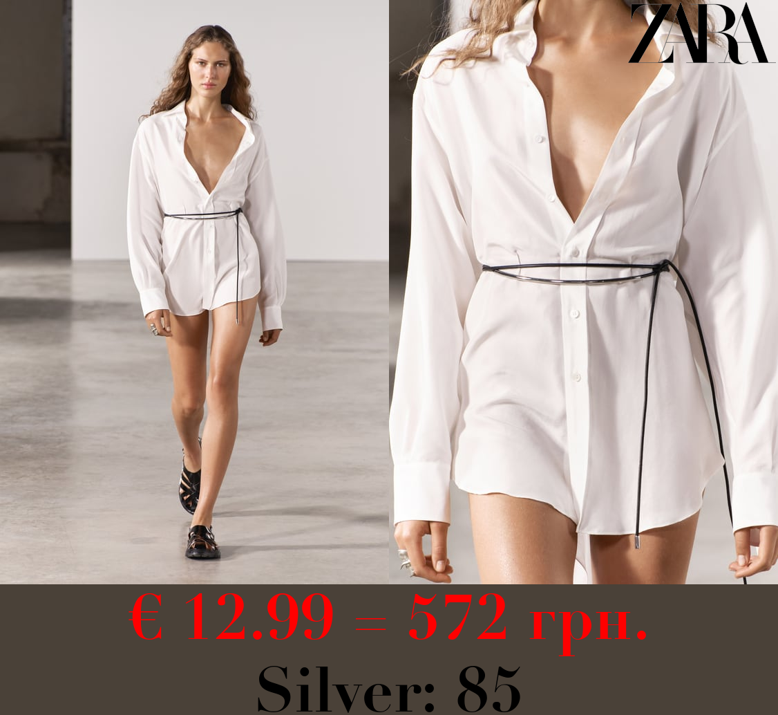 LEATHER BELT WITH METAL DETAIL