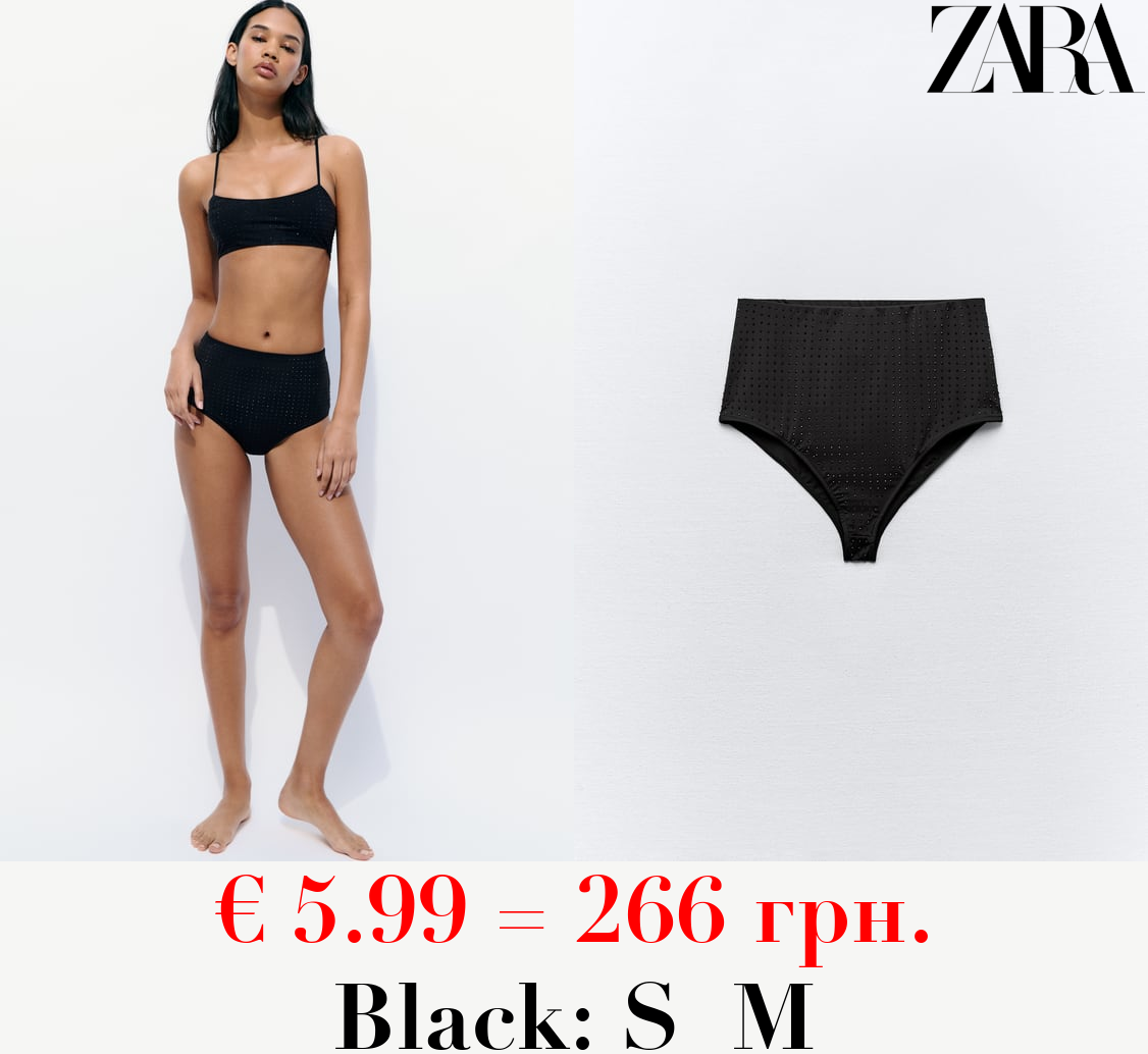 POLYAMIDE CULOTTE BRIEFS WITH RHINESTONES