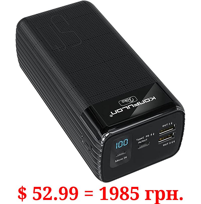 KONFULON Power Bank 50000mah Fast Charging Portable Charger PD USB C 20W High Capacity Battery Bank 22.5W Quick Charge 3.0 with LCD Display External Battery Back for iPhone 13,MacBook and Samsung