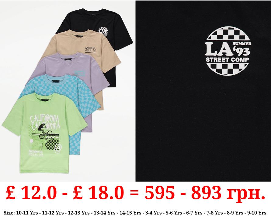 Skate Check Graphic T-Shirts 5 Pack