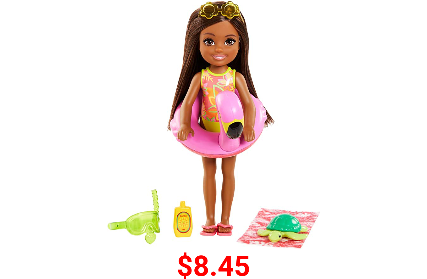 Barbie and Chelsea The Lost Birthday Playset with Chelsea Doll (Brunette, 6-in), Jungle Pet, Floatie and Accessories, Gift for 3 to 7 Year Olds