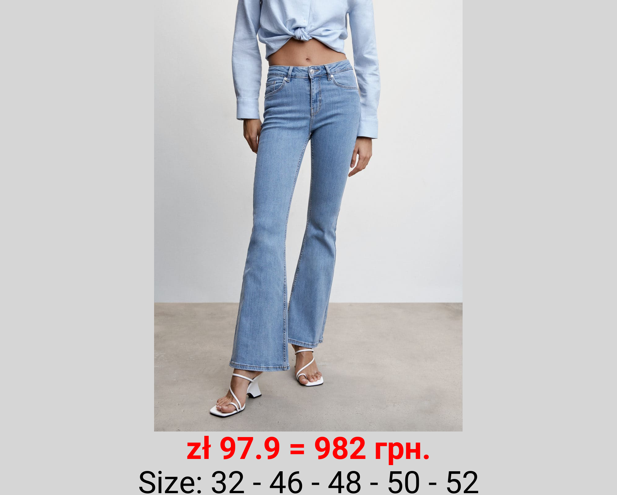 Jeans flare tiro medio