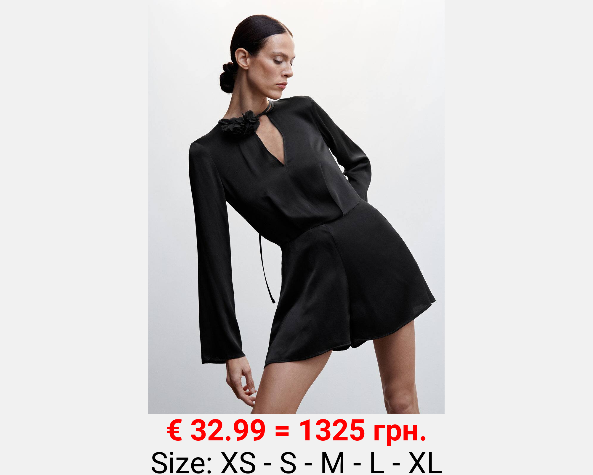 Mono satinado detalle flor